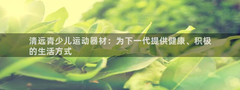 意昂3集团官网网址：清远青少儿运动器材：为下一代提供
